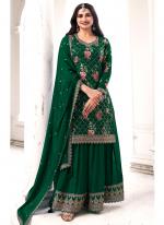 Chinnon Green Wedding Wear Printed Plazzo Suit